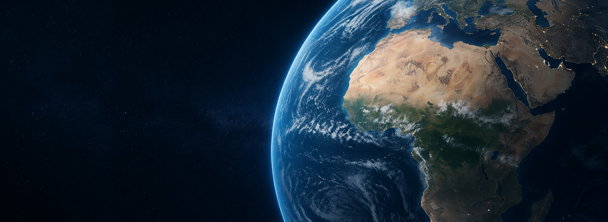 Earth from space centred on the African continent